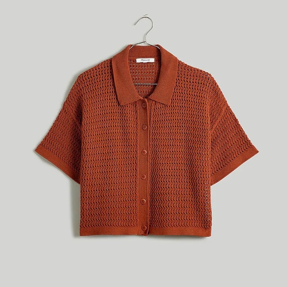 Brand New Madewell Crochet Button-Down Sweater Tee-Never Worn w/Tags
